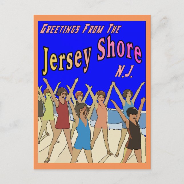 Kinder am Jersey Shore Beach Postkarte (Vorderseite)