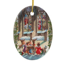 Kinder am Kirchenfenster Weihnachten