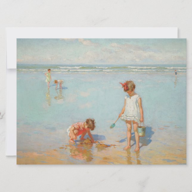 Kinder am Meer (Sommerstrand) Karte (Vorderseite)