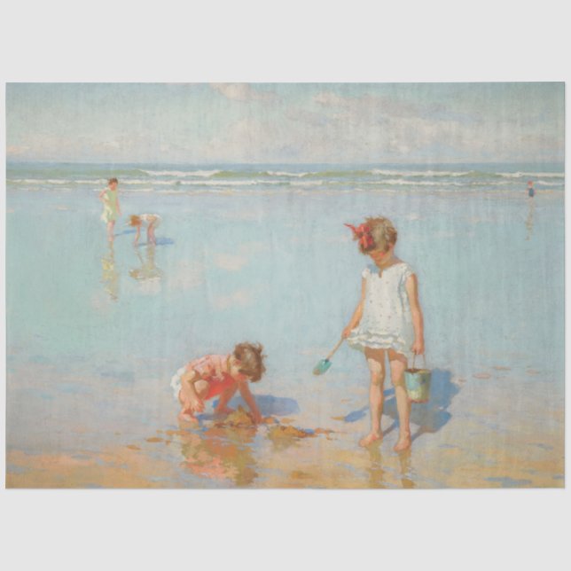 Kinder am Meer (Sommerstrand) Seidenpapier (Vorderseite)