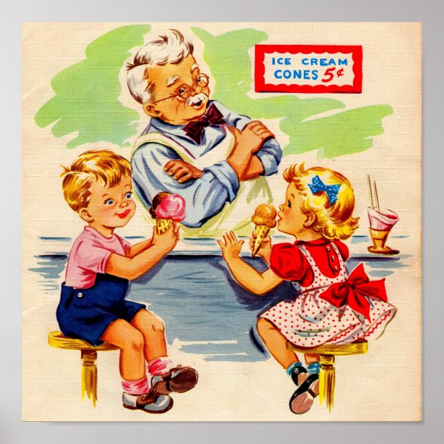Kinder am Seidenbrunnen Poster (Vorne)