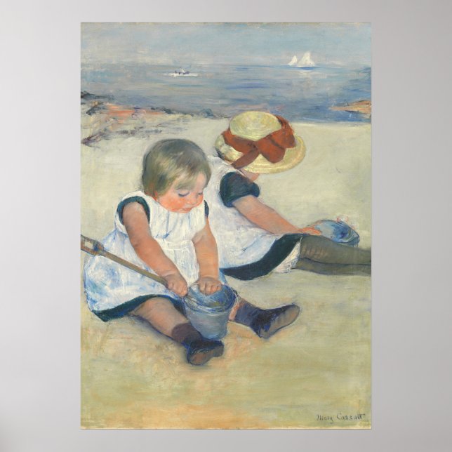 Kinder am Strand, 1884 Poster (Vorne)