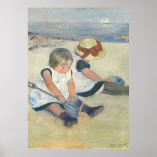 Kinder am Strand, 1884 Poster