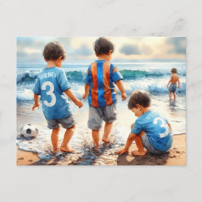 Kinder am Strand, Postkarte (Vorderseite)