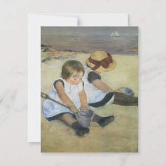 Kinder am Strand von Cassatt, Vintage Geburtstag Einladung