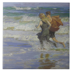 Kinder am Strand (von Edward Henry Potthast) Fliese