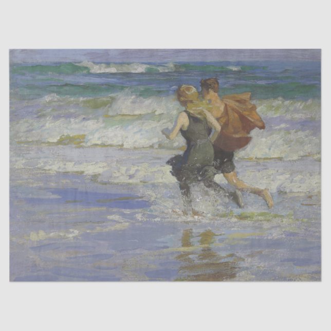 Kinder am Strand (von Edward Henry Potthast) Seidenpapier (Vorderseite)