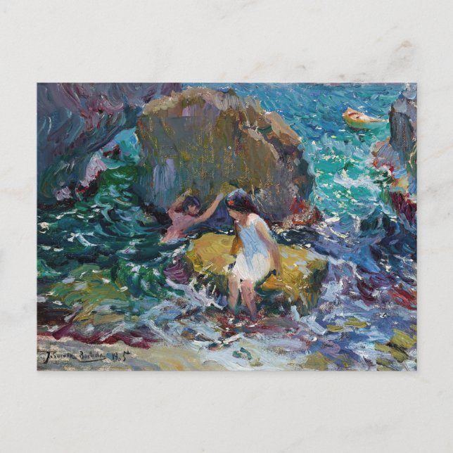 Kinder an der Küste, Jávea | Joaquín Sorolla Postkarte (Vorderseite)
