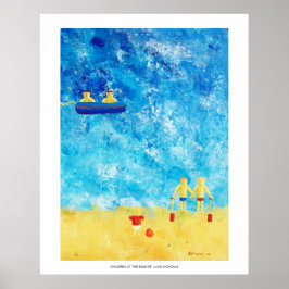 Kinder an der Küste Zeitgenössische Kunst Print Poster