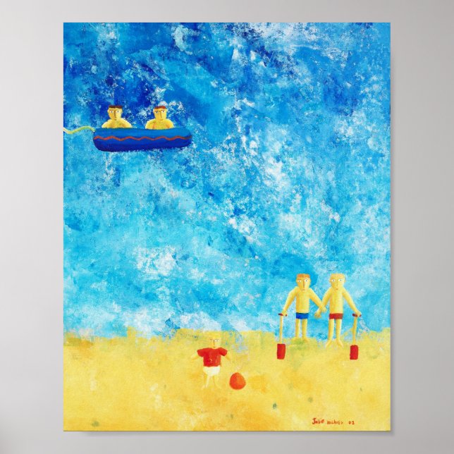 Kinder an der Küste Zeitgenössische Kunst Print Poster (Vorne)