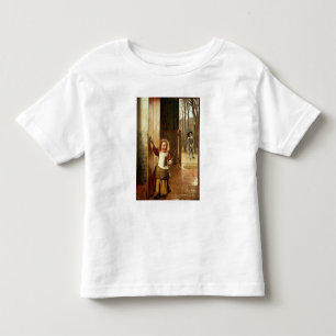 Kinder an der Tür mit "Colf Sticks" Kleinkind T-shirt