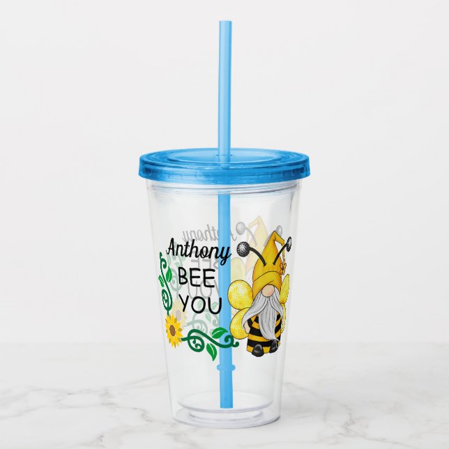 Kinder anpassen Bee You Akrylus Tumbler Acryltrinkbecher (Vorderseite)