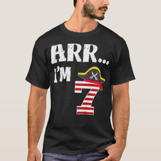 Kinder Arm Im 7 T Shirt Pirate Theme 7th Birthday 
