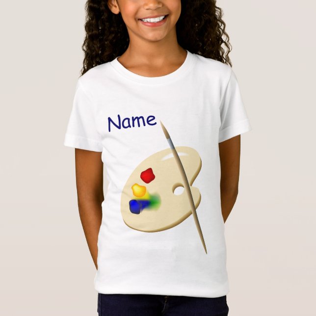 Kinder Artist Palette Girls Pink Baby Doll T T-Shirt (Vorderseite)