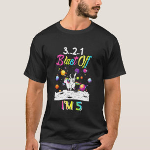 Kinder Astronautin explodieren 5 Jahre alt 5. Gebu T-Shirt