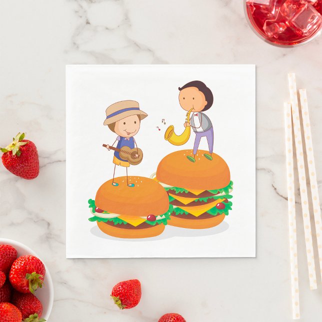 Kinder auf Burgers Food Napkins Serviette (Von Creator hochgeladen)