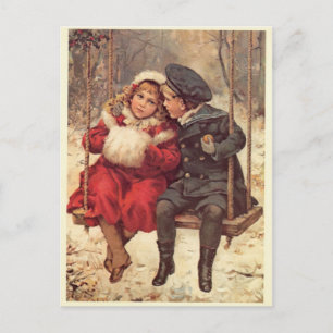 Kinder auf dem Laufsteg Postkarte