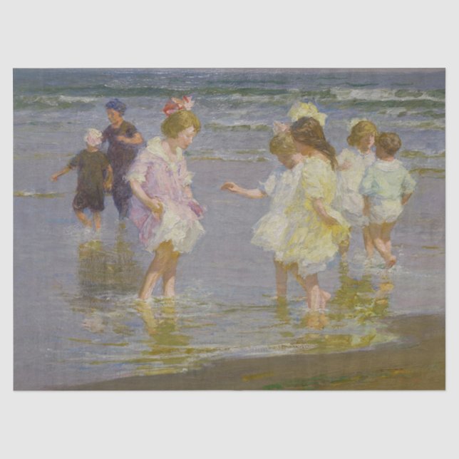 Kinder auf dem Strand (von E.H. Potthast) Seidenpapier (Vorderseite)