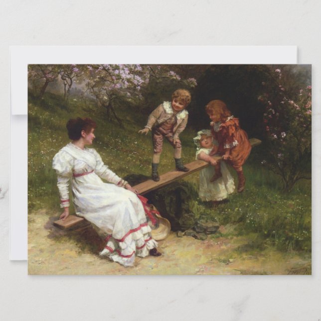 Kinder auf einer Seesaw (von Frederick Morgan) Karte (Vorderseite)