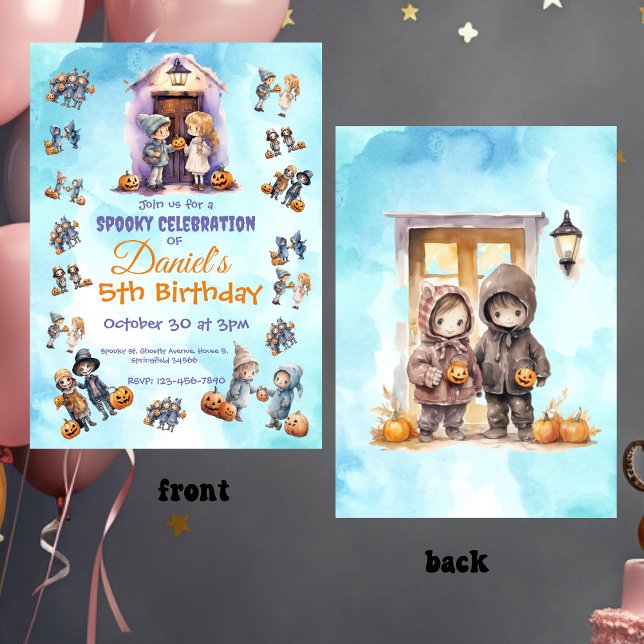 Kinder auf Halloween Kindergeburtstag Party Einladung (Von Creator hochgeladen)