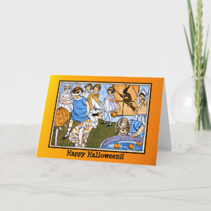 Kinder auf Halloween-Party-Karte Karte