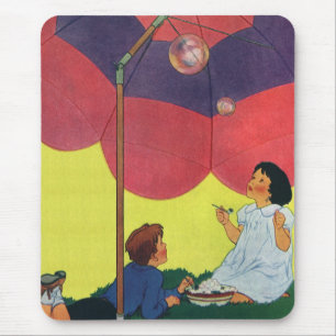 Kinder aus alten Zeiten blasen Seifenblasen unter  Mousepad