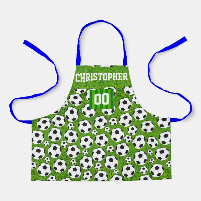 Kinder aus Fußball und Individuelle Name Schürze (Vorderseite)