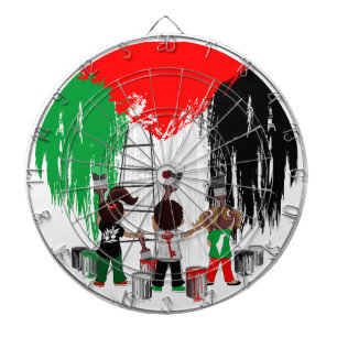 Kinder aus Gaza malen die palästinensische Flagge Dartscheibe