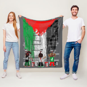 Kinder aus Gaza malen die palästinensische Flagge Fleecedecke