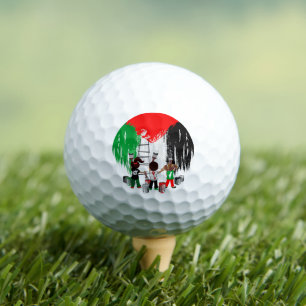 Kinder aus Gaza malen die palästinensische Flagge  Golfball