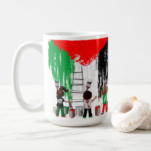 Kinder aus Gaza malen die palästinensische Flagge  Kaffeetasse