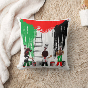 Kinder aus Gaza malen die palästinensische Flagge  Kissen