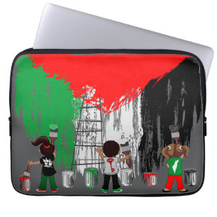 Kinder aus Gaza malen die palästinensische Flagge Laptopschutzhülle