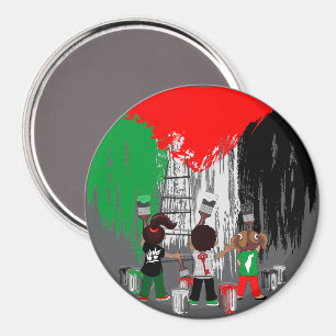 Kinder aus Gaza malen die palästinensische Flagge  Magnet