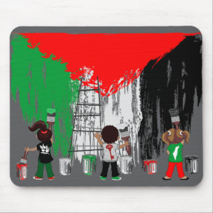 Kinder aus Gaza malen die palästinensische Flagge Mousepad