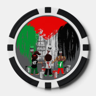 Kinder aus Gaza malen die palästinensische Flagge Pokerchips
