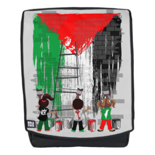 Kinder aus Gaza malen die palästinensische Flagge Rucksack