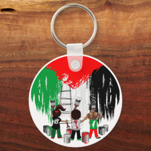 Kinder aus Gaza malen die palästinensische Flagge  Schlüsselanhänger