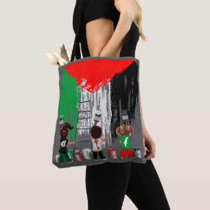 Kinder aus Gaza malen die palästinensische Flagge Tasche