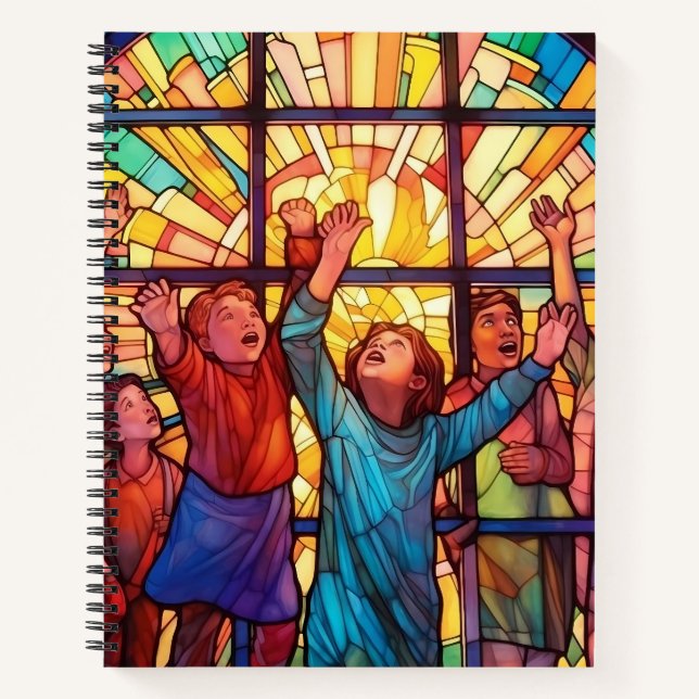 KINDER AUS HELLFARBENEM GLAS NOTIZBUCH (Vorderseite)