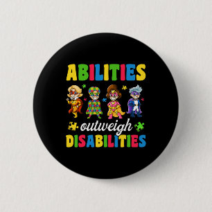 Kinder-Autismus Behinderung Bewusstsein Button