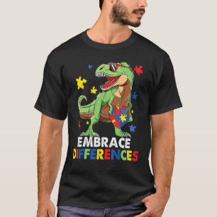 Kinder Autismus-Bewusstsein Dino Autistischer Klei T-Shirt
