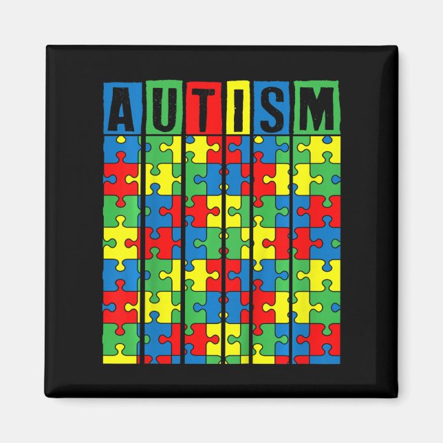 Kinder Autismus Bewusstsein Puzzle Piece Autistic  Magnet (Vorne)
