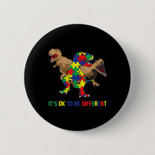 Kinder Autismus Sensibilisierungsribbon T-Rex Dino Button