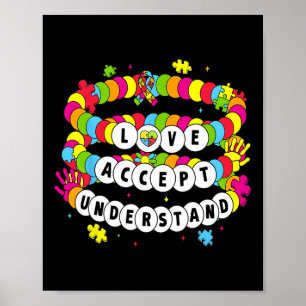 Kinder Autistische Mädchen Liebe akzeptieren Autis Poster