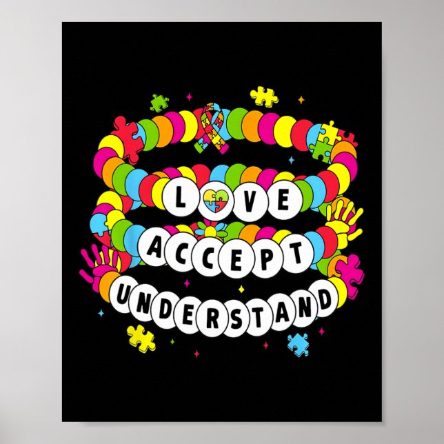Kinder Autistische Mädchen Liebe akzeptieren Autis Poster (Vorne)