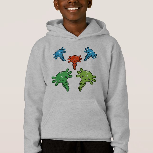 Kinder Axototl Salamander Hoodie (Vorderseite)