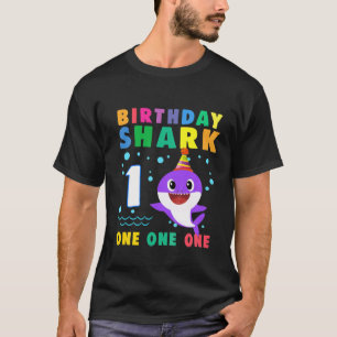Kinder Baby Niedlich Shark 1St Birthday Boy Girl 1 T-Shirt