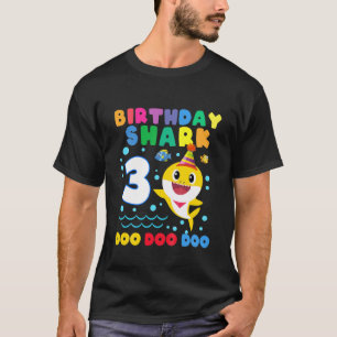 Kinder Baby Niedlich Shark 3D Geburtstagskind Mädc T-Shirt