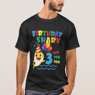 Kinder Baby Niedlich Shark 3D Geburtstagskind Mädc T-Shirt
